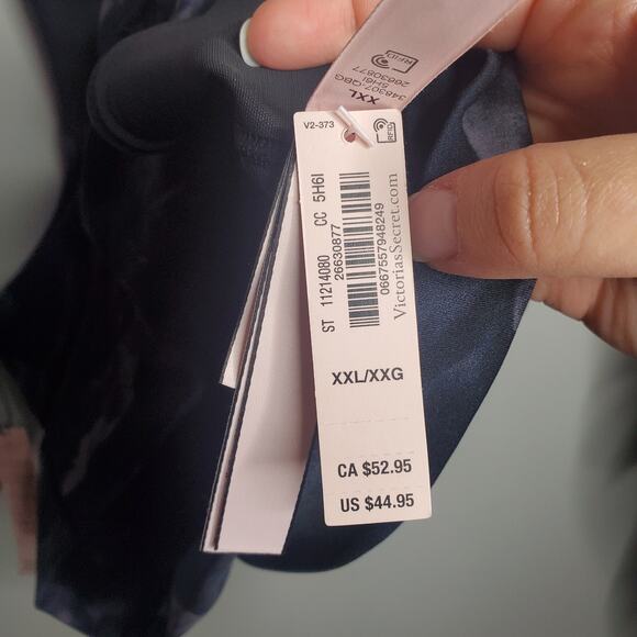 NWT Victoria's Secret Sport XXL Black Blue Abstract Marble Print Sports Bra - Picture 9 of 16